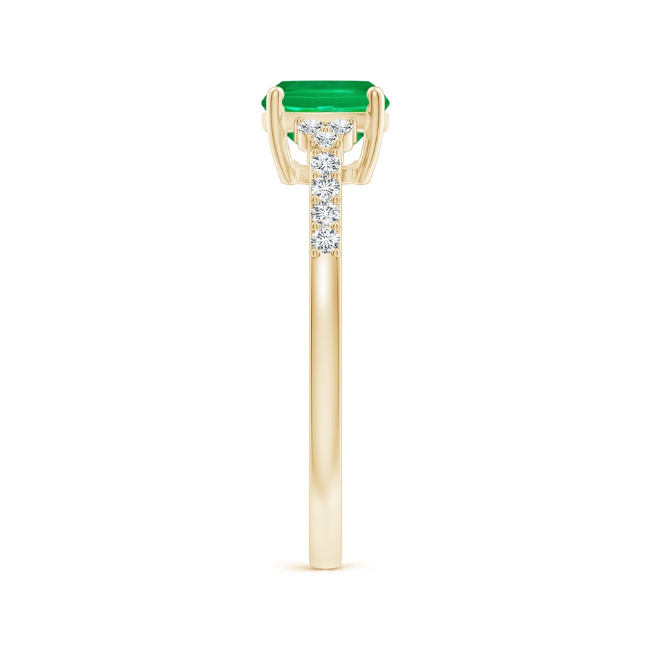 8x6mm AAA East-West Cushion Rectangular Emerald Side Stone Engagement Ring in Yellow Gold side 299