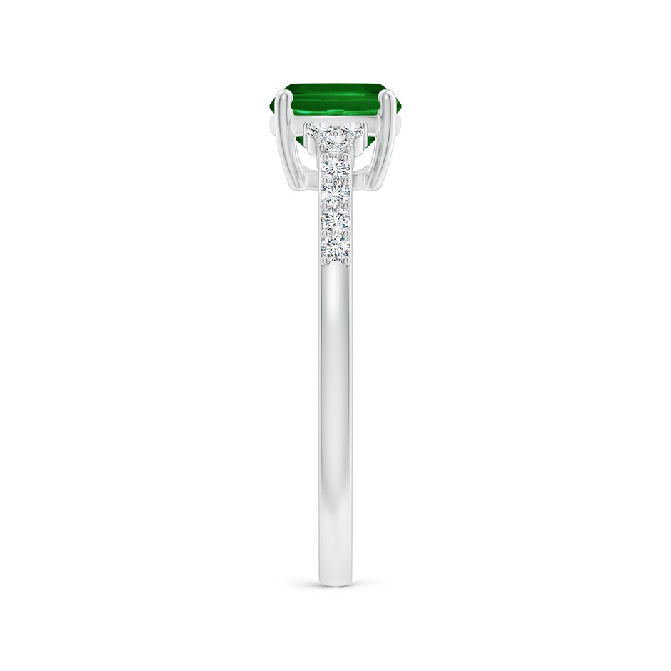 8x6mm AAAA East-West Cushion Rectangular Emerald Side Stone Engagement Ring in P950 Platinum side 299