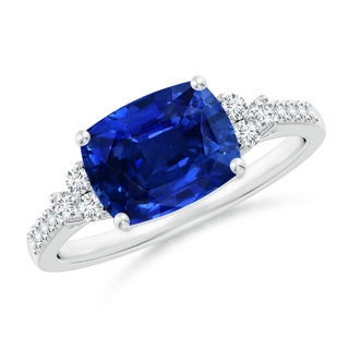 Cushion Rectangular Lab-Grown Lab Grown Blue Sapphire