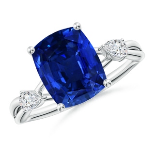 Cushion Rectangular Lab-Grown Lab Grown Blue Sapphire