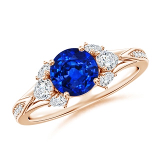 Round Lab-Grown Lab Grown Blue Sapphire