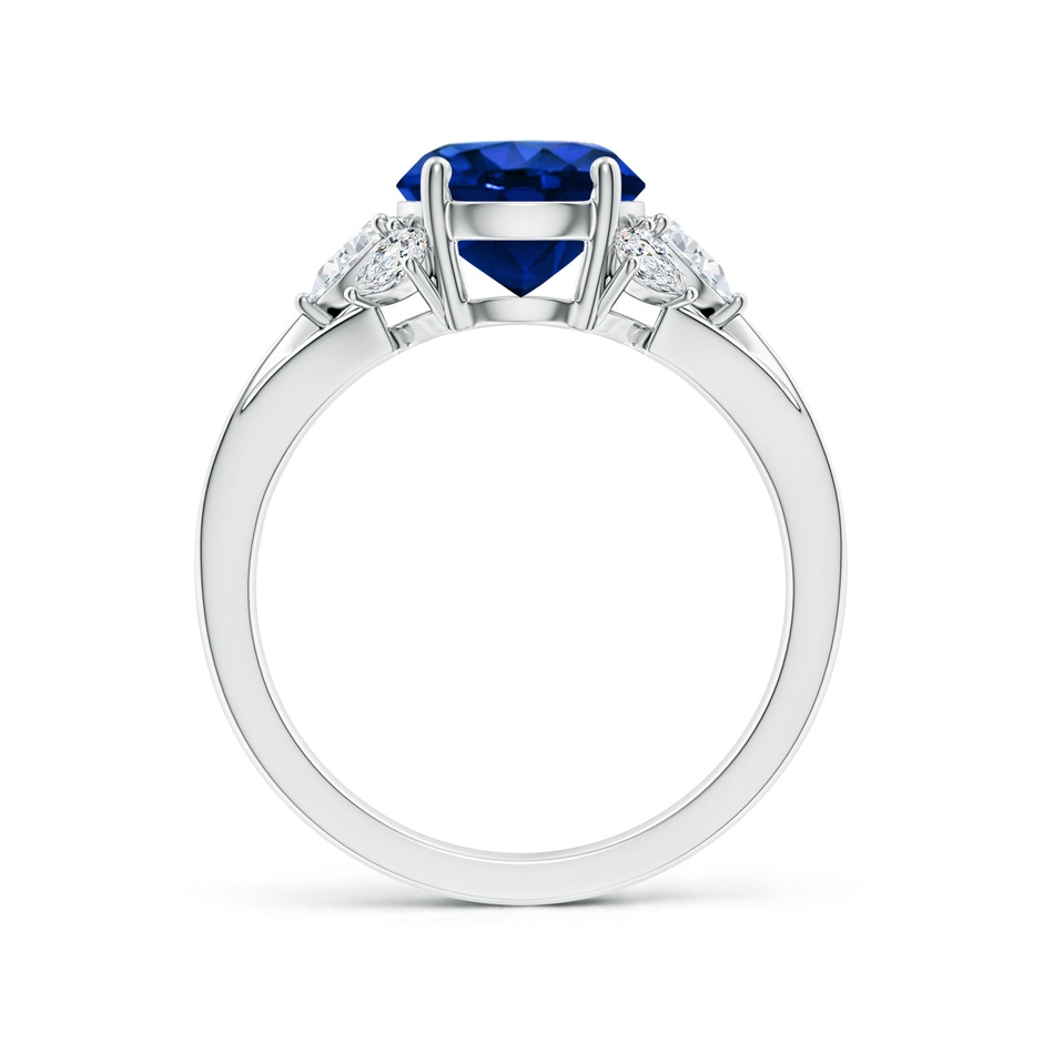 8mm Lab-Grown Round Blue Sapphire Engagement Ring with Pear Diamonds in P950 Platinum side 199