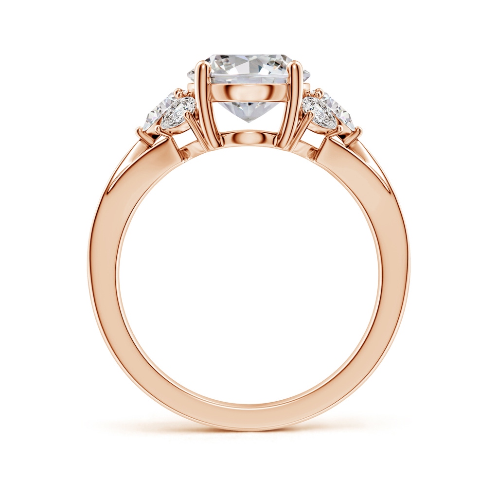 10x8mm IJI1I2 Oval Diamond Engagement Ring with Pear Accents in Rose Gold Side 199