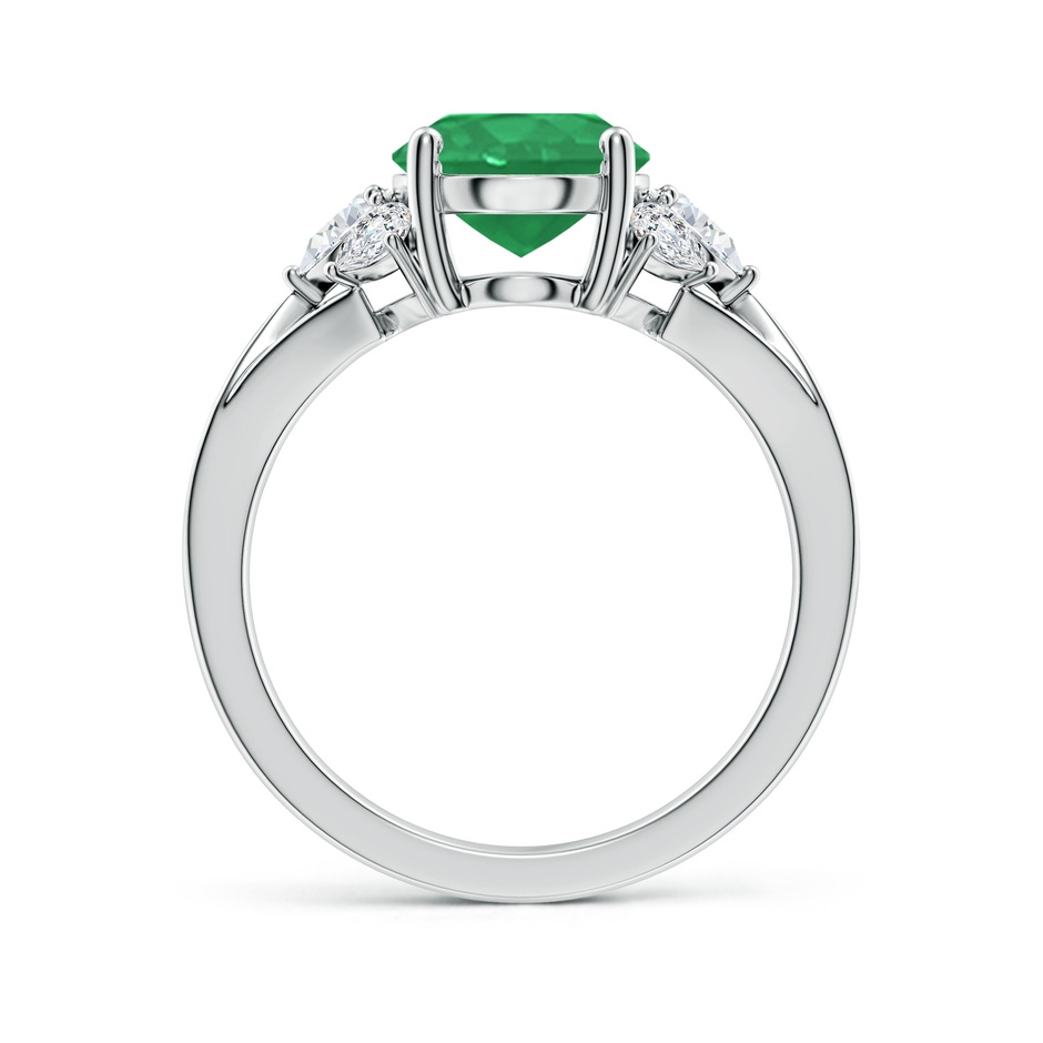 10x8mm A Oval Emerald Engagement Ring with Pear Diamonds in P950 Platinum side 199
