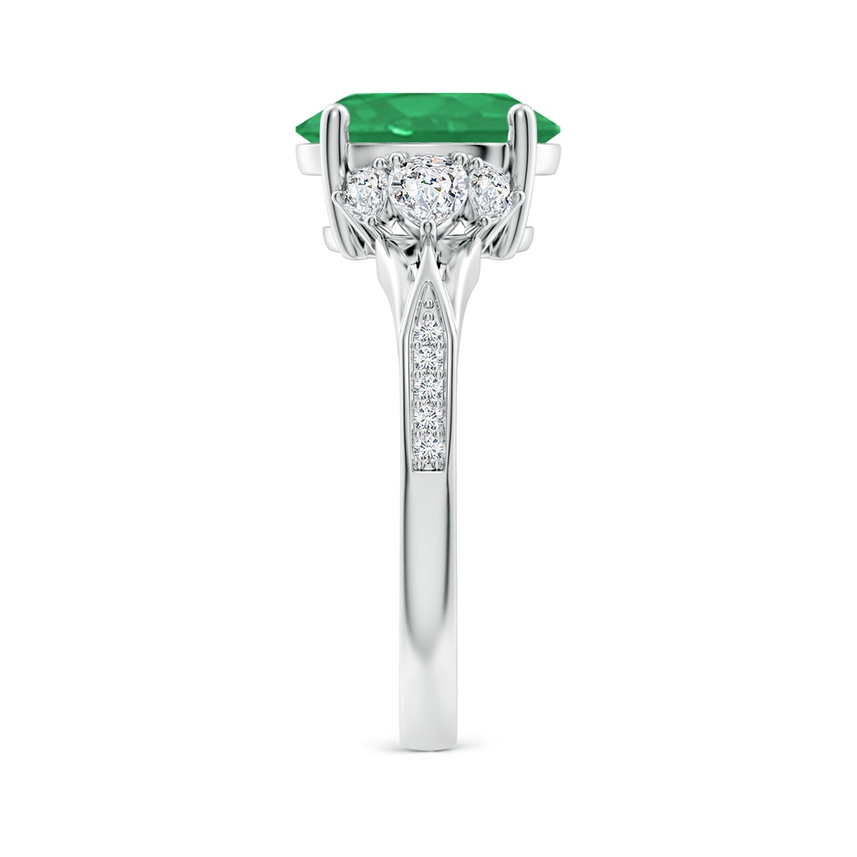 10x8mm A Oval Emerald Engagement Ring with Pear Diamonds in P950 Platinum side 299