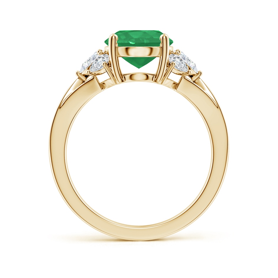 10x8mm A Oval Emerald Engagement Ring with Pear Diamonds in Yellow Gold side 199