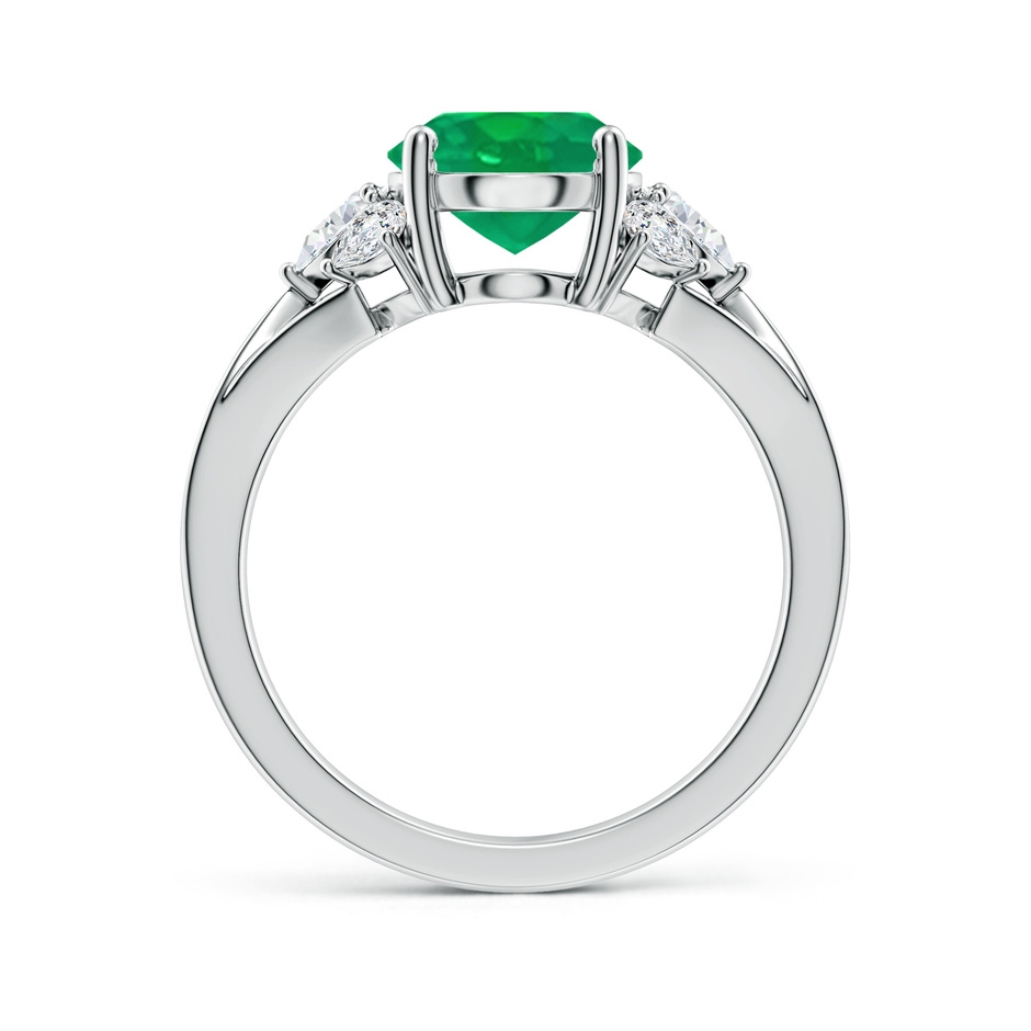 10x8mm AA Oval Emerald Engagement Ring with Pear Diamonds in P950 Platinum side 199