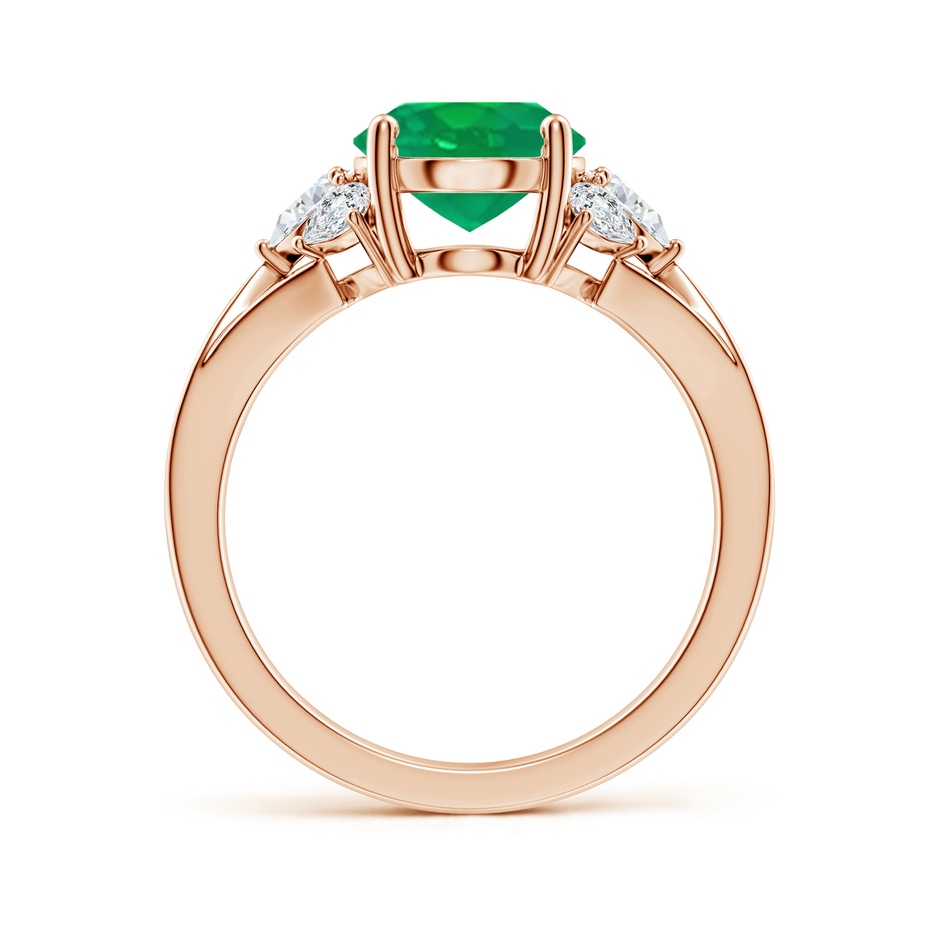 10x8mm AA Oval Emerald Engagement Ring with Pear Diamonds in Rose Gold side 199