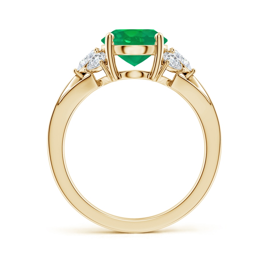 10x8mm AA Oval Emerald Engagement Ring with Pear Diamonds in Yellow Gold side 199