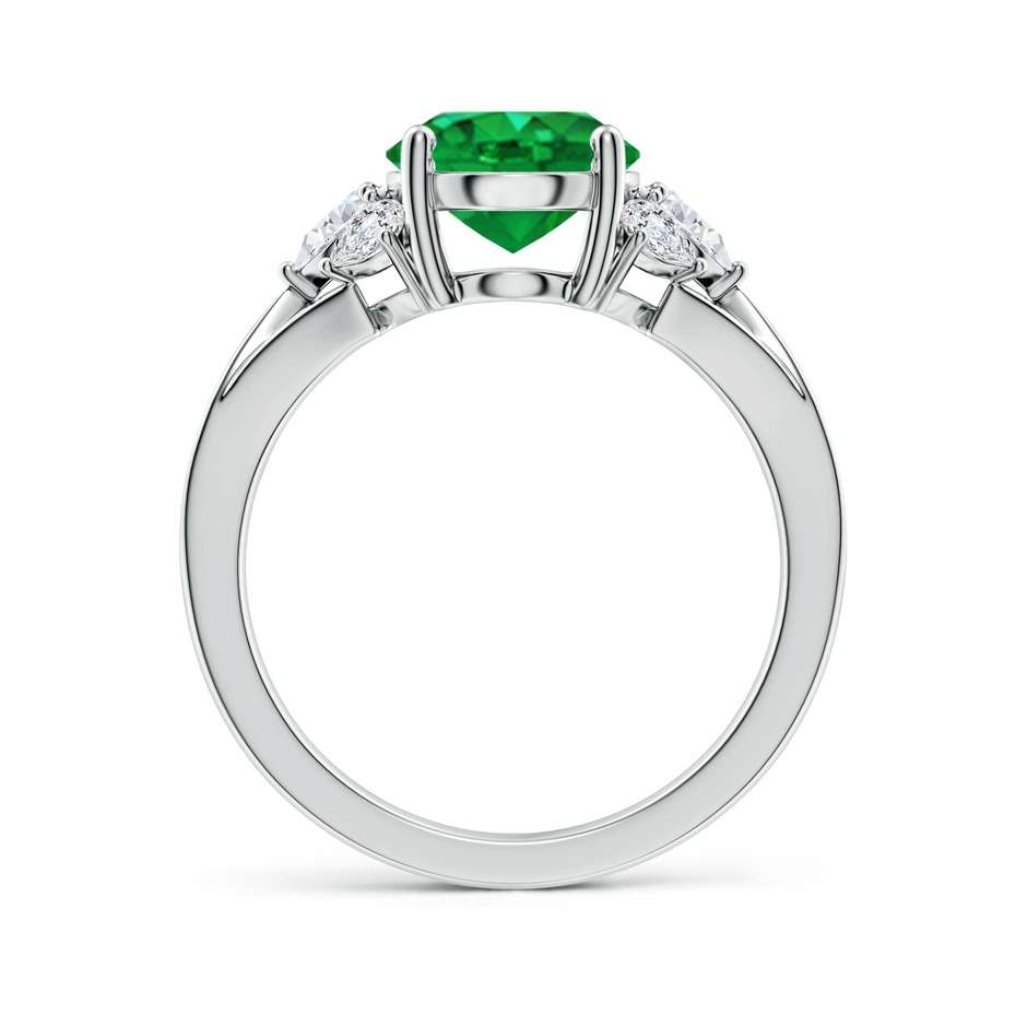 10x8mm AAA Oval Emerald Engagement Ring with Pear Diamonds in White Gold side 199