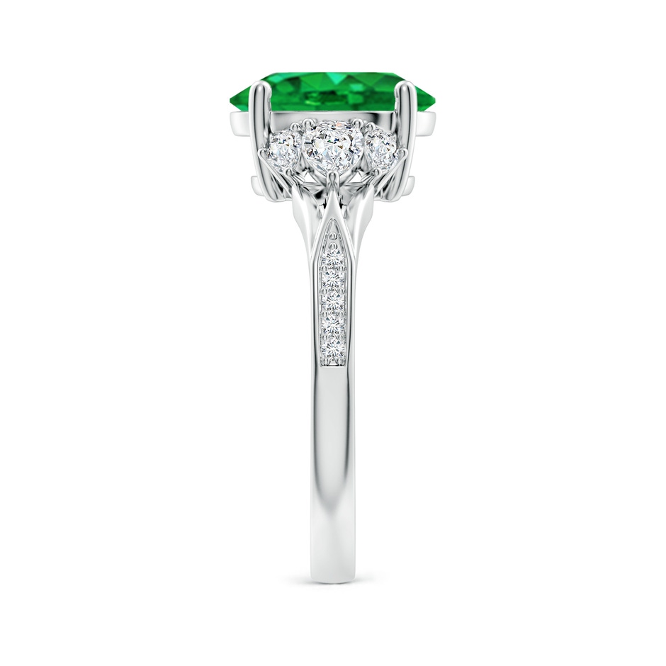 10x8mm AAA Oval Emerald Engagement Ring with Pear Diamonds in White Gold side 299