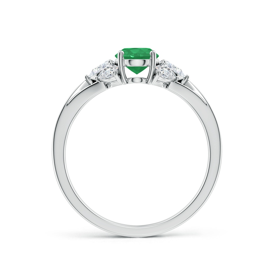 7x5mm A Oval Emerald Engagement Ring with Pear Diamonds in 9K White Gold side 199