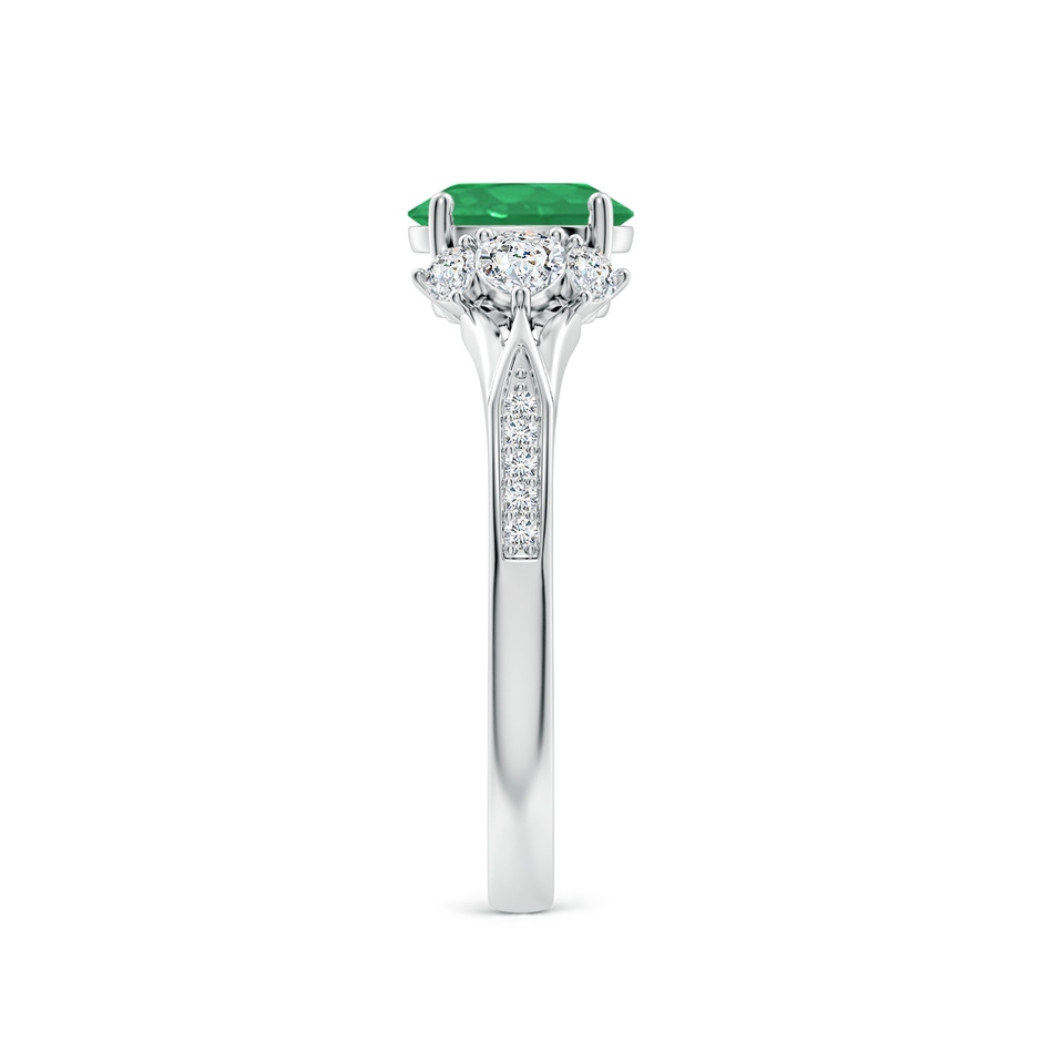 7x5mm A Oval Emerald Engagement Ring with Pear Diamonds in 9K White Gold side 299