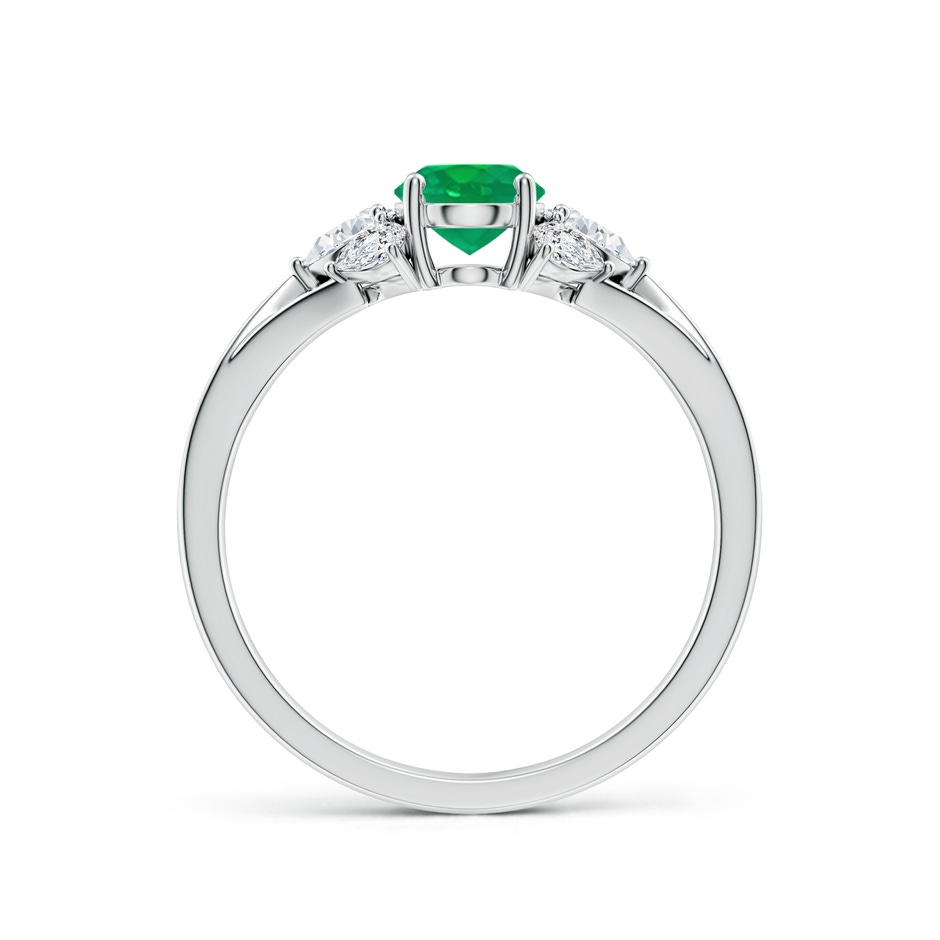 7x5mm AA Oval Emerald Engagement Ring with Pear Diamonds in White Gold side 199