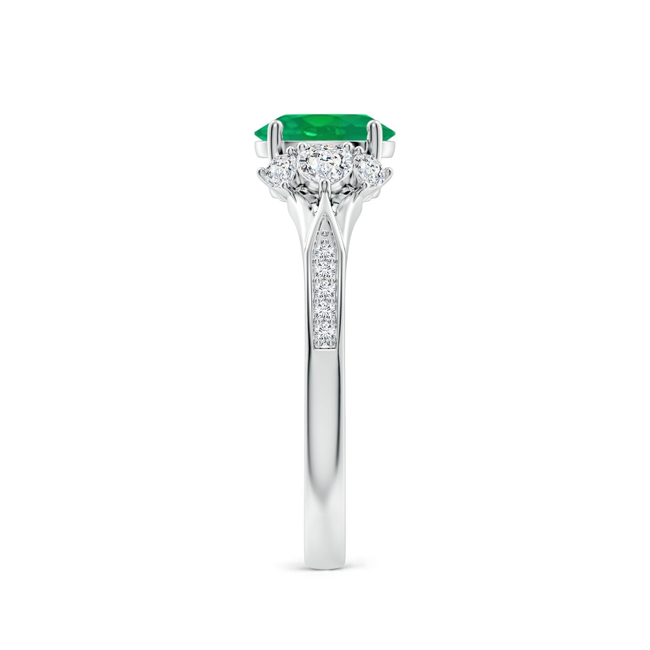 7x5mm AA Oval Emerald Engagement Ring with Pear Diamonds in White Gold side 299