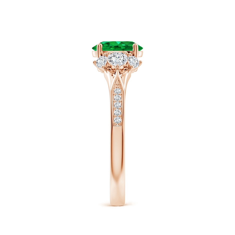 7x5mm AAA Oval Emerald Engagement Ring with Pear Diamonds in Rose Gold side 299