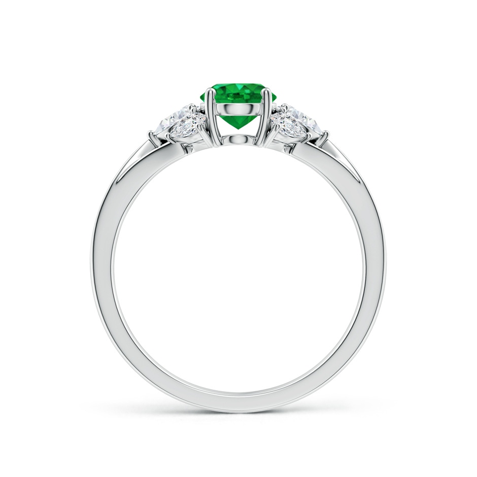 7x5mm AAA Oval Emerald Engagement Ring with Pear Diamonds in White Gold side 199