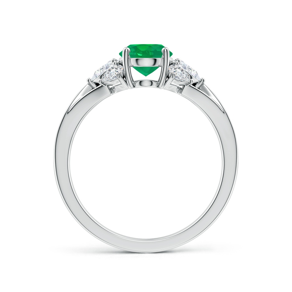 8x6mm AA Oval Emerald Engagement Ring with Pear Diamonds in P950 Platinum side 199