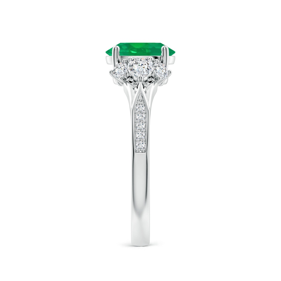 8x6mm AA Oval Emerald Engagement Ring with Pear Diamonds in P950 Platinum side 299