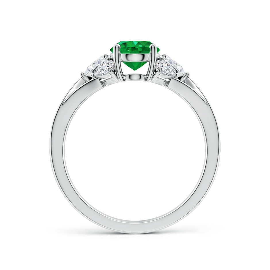 8x6mm AAA Oval Emerald Engagement Ring with Pear Diamonds in White Gold side 199
