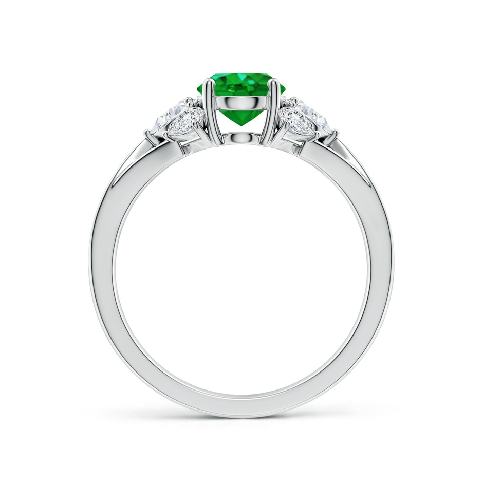8x6mm AAAA Oval Emerald Engagement Ring with Pear Diamonds in White Gold side 199
