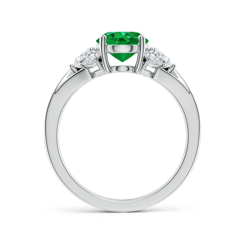 9x7mm AAA Oval Emerald Engagement Ring with Pear Diamonds in White Gold side 199