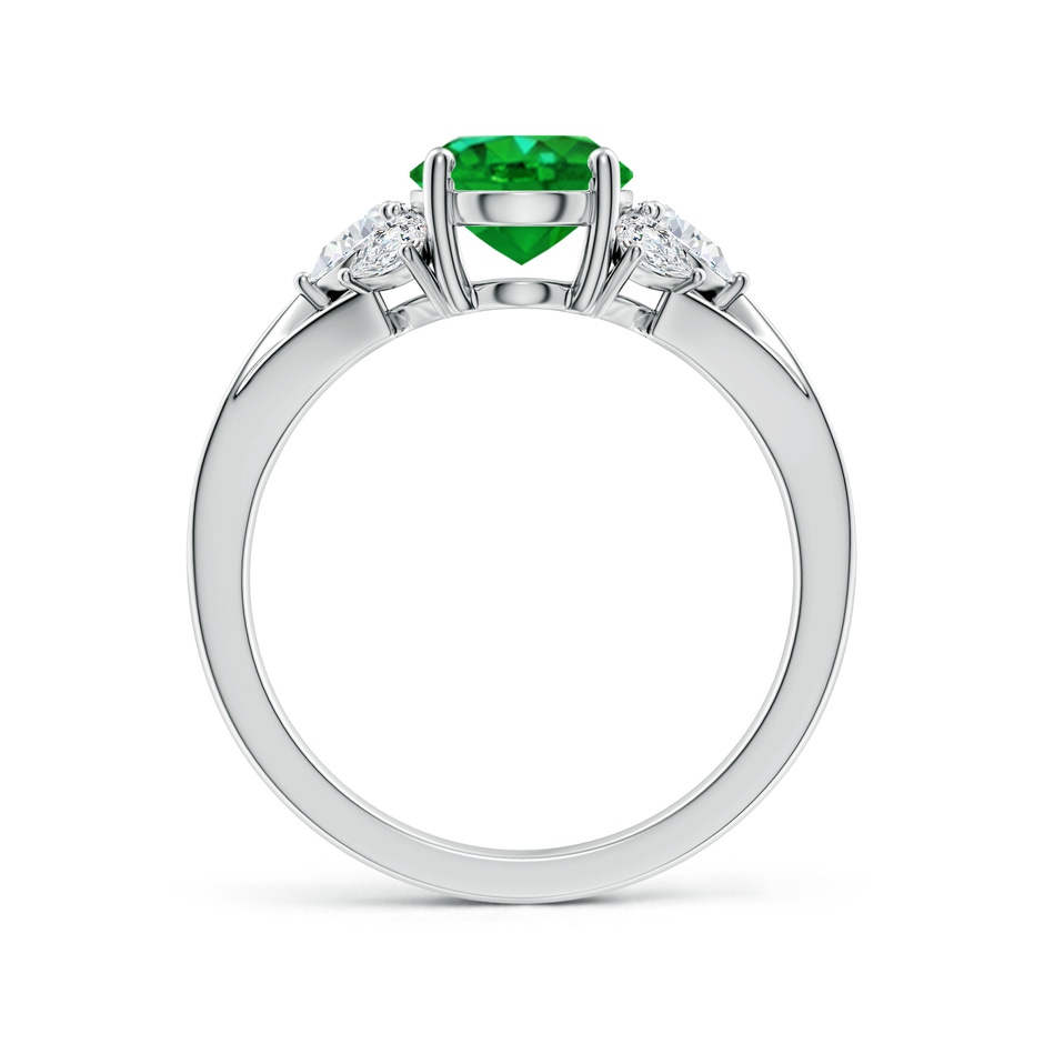 9x7mm AAAA Oval Emerald Engagement Ring with Pear Diamonds in P950 Platinum side 199