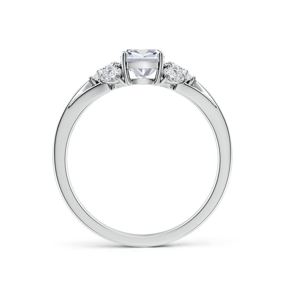 7x5mm HSI2 Cushion Rectangular Diamond Engagement Ring with Pear Accents in White Gold side 199