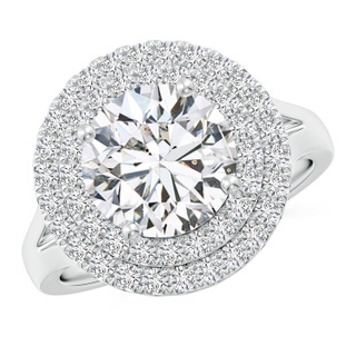 9.2mm HSI2 Round Diamond Double Halo Engagement Ring in P950 Platinum