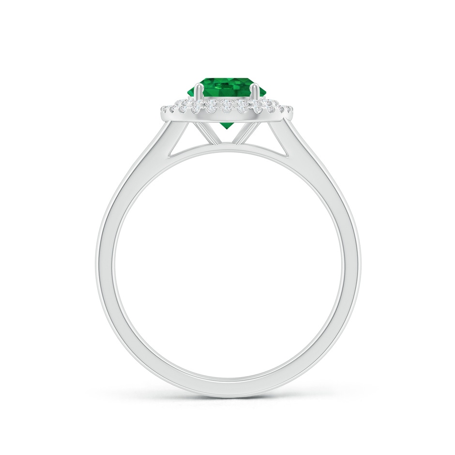 6mm AAA Round Emerald Double Halo Engagement Ring in White Gold side 199