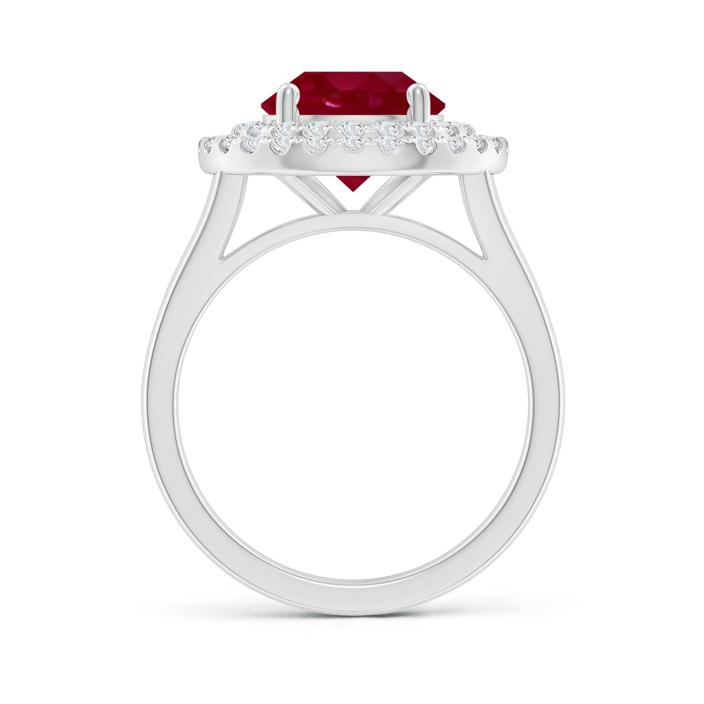 9mm AA Round Ruby Double Halo Engagement Ring in White Gold Side 199