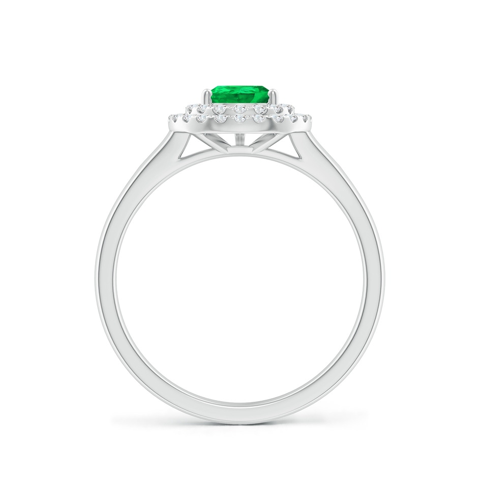 7x5mm AAA Pear-Shaped Emerald Double Halo Engagement Ring in P950 Platinum side 199