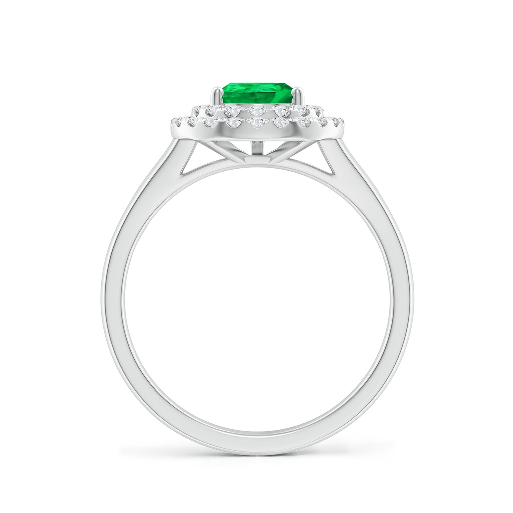 8x6mm AAA Pear-Shaped Emerald Double Halo Engagement Ring in White Gold Side 199