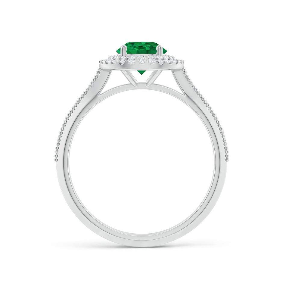 6mm AAA Vintage Inspired Round Emerald Double Halo Engagement Ring in White Gold side 199