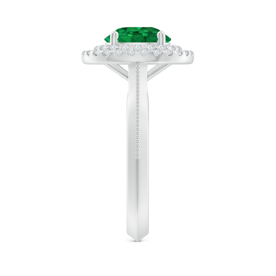 8mm AAA Vintage Inspired Round Emerald Double Halo Engagement Ring in P950 Platinum side 299