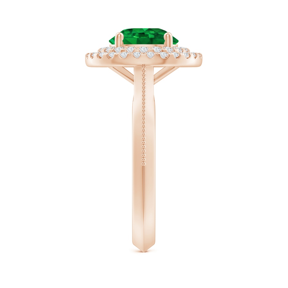 8mm AAAA Vintage Inspired Round Emerald Double Halo Engagement Ring in 18K Rose Gold side 299