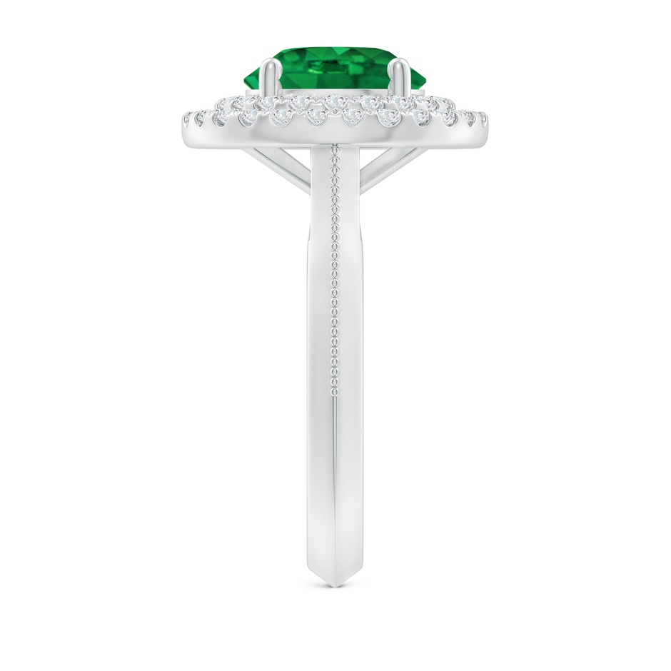 9mm AAA Vintage Inspired Round Emerald Double Halo Engagement Ring in P950 Platinum side 299