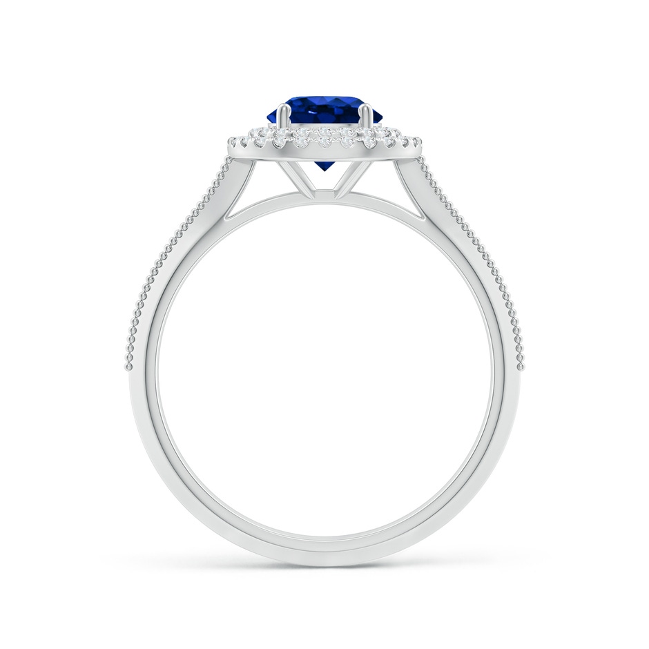 6mm Lab-Grown Vintage Inspired Round Blue Sapphire Double Halo Engagement Ring in White Gold side 199