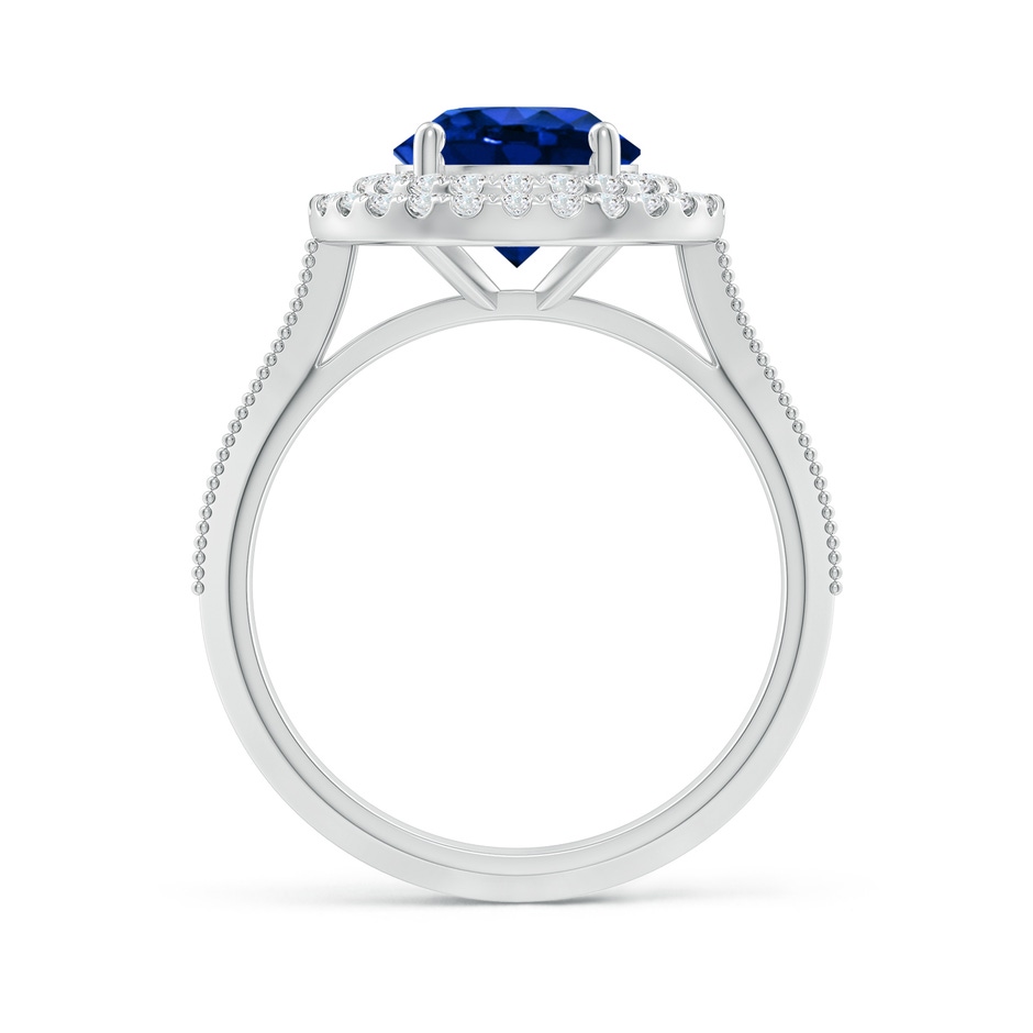 8mm Lab-Grown Vintage Inspired Round Blue Sapphire Double Halo Engagement Ring in White Gold side 199