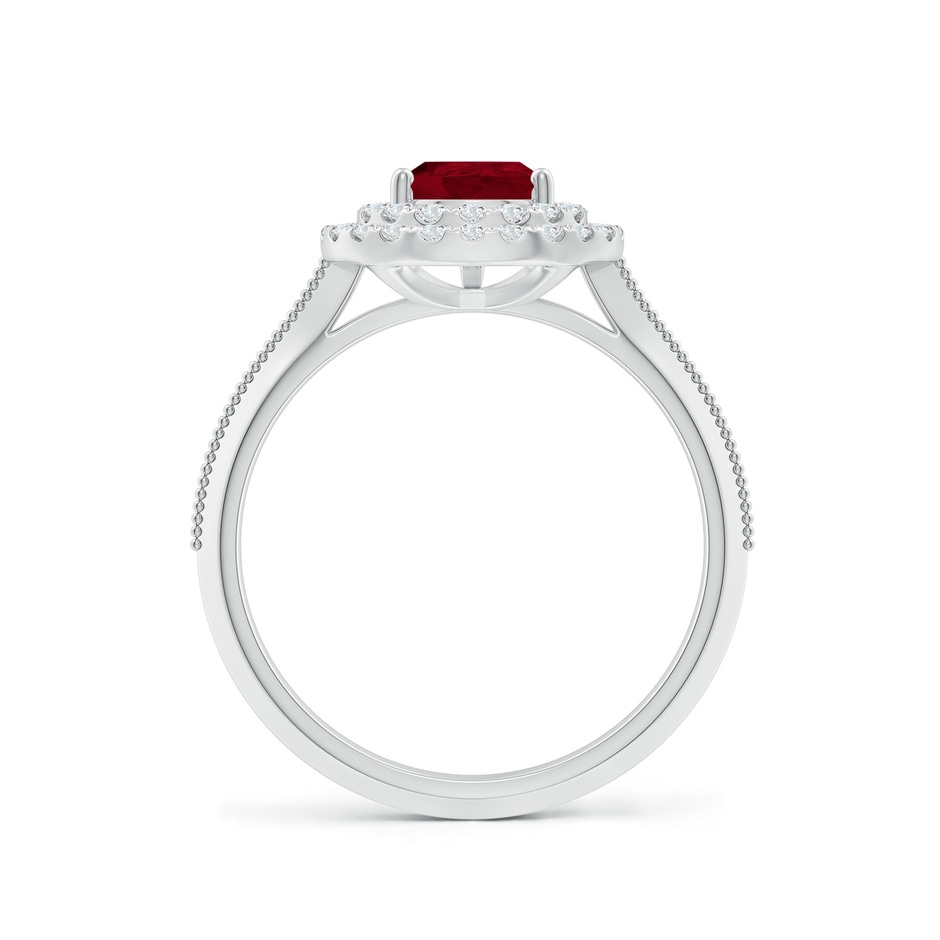 8x6mm AA Vintage Inspired Pear Ruby Double Halo Engagement Ring in White Gold side 199