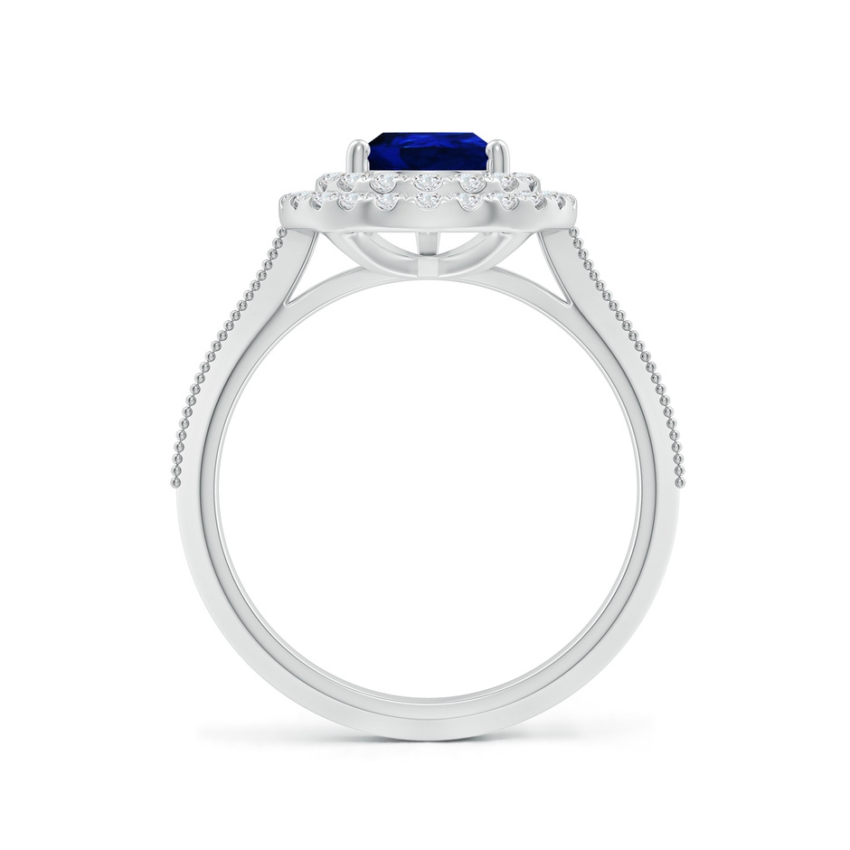 9x7mm Lab-Grown Vintage Inspired Pear Blue Sapphire Double Halo Engagement Ring in White Gold side 199