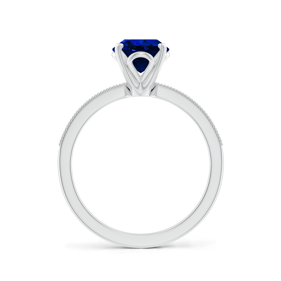 9x7mm Lab-Grown Vintage Style Oval Blue Sapphire Engagement Ring with Accents in White Gold side 199