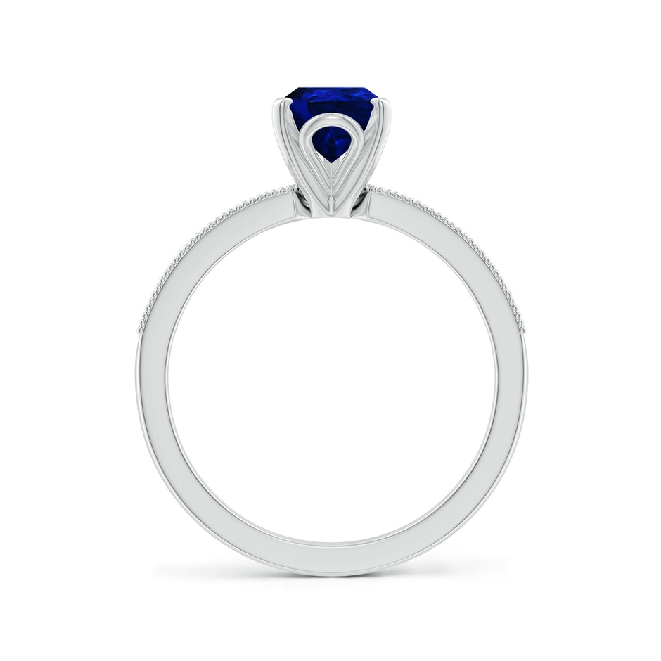 9x7mm Lab-Grown Vintage Style Pear-Shaped Blue Sapphire Engagement Ring with Accents in White Gold side 199