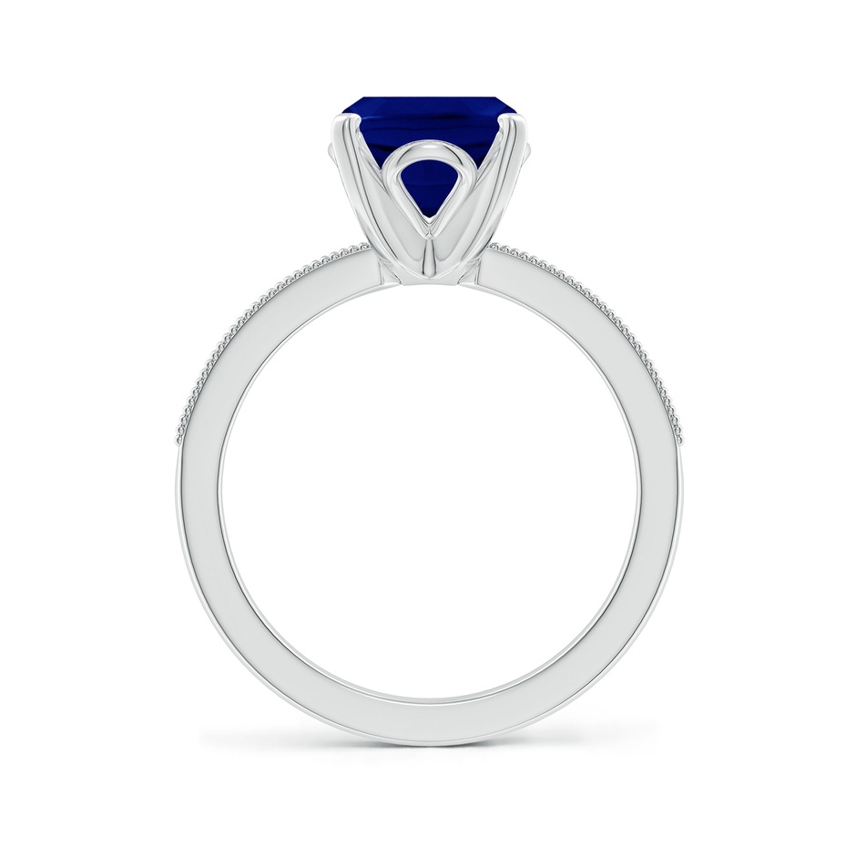 10x8mm AAA Vintage Style Cushion Rectangular Blue Sapphire Engagement Ring with Accents in White Gold side 199