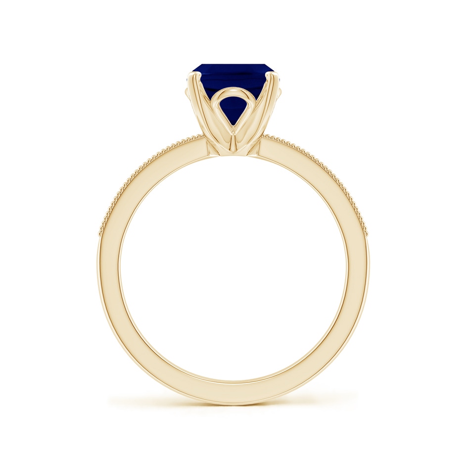 9x7mm AA Vintage Style Cushion Rectangular Blue Sapphire Engagement Ring with Accents in Yellow Gold side 199