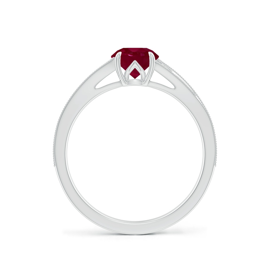 6mm A Vintage Inspired Round Ruby Split Shank Engagement Ring in White Gold side 199