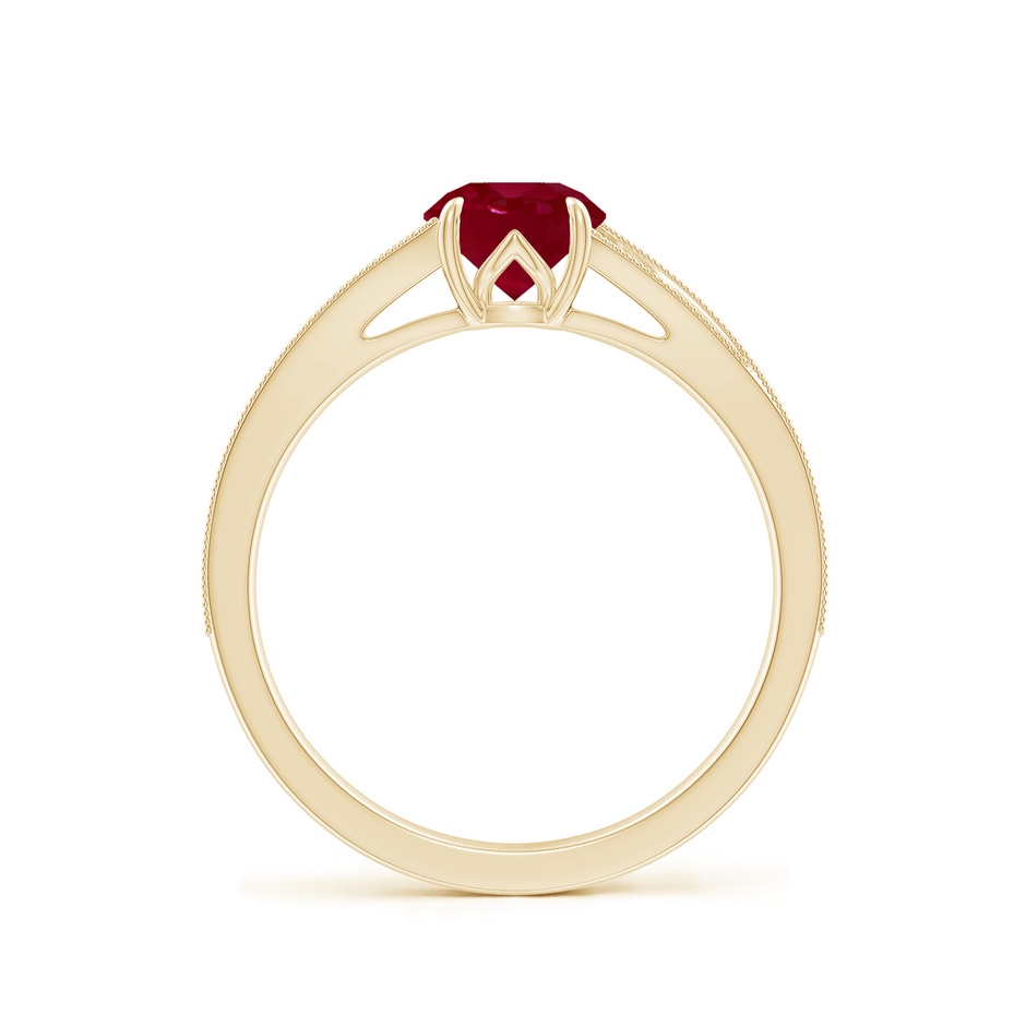6mm AA Vintage Inspired Round Ruby Split Shank Engagement Ring in Yellow Gold side 199