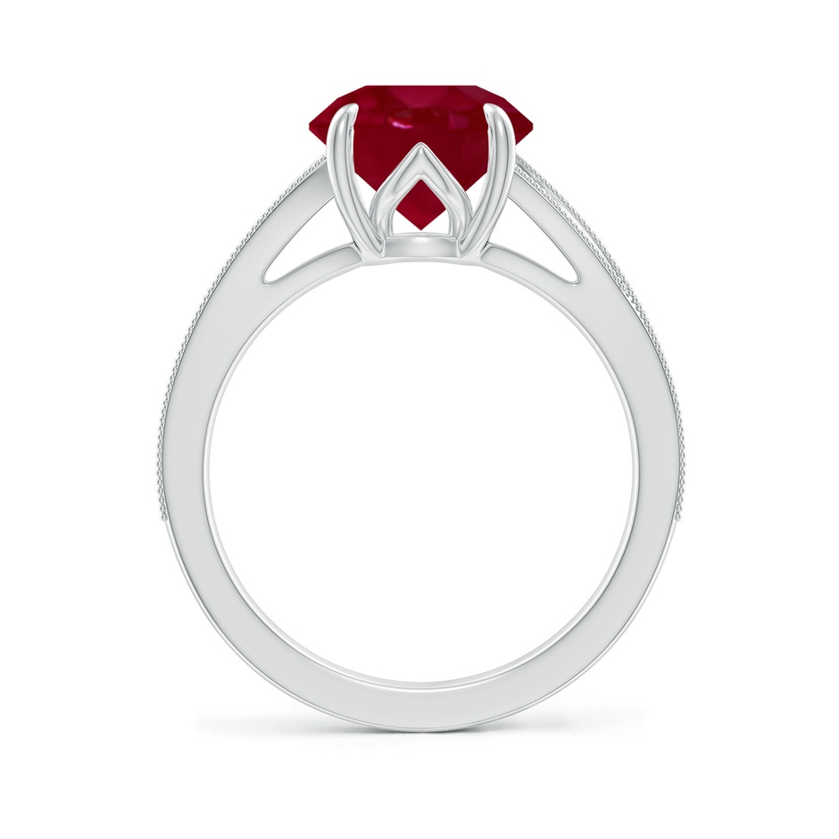 9mm AA Vintage Inspired Round Ruby Split Shank Engagement Ring in White Gold side 199