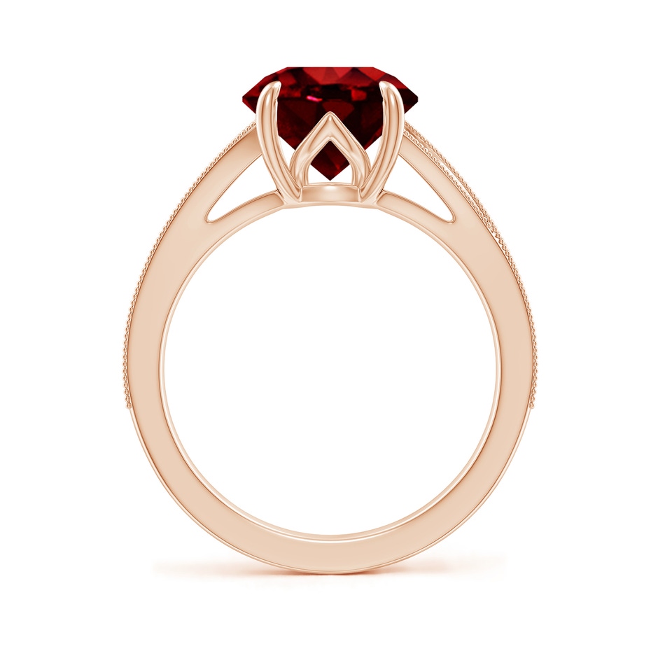 9mm AAAA Vintage Inspired Round Ruby Split Shank Engagement Ring in Rose Gold side 199