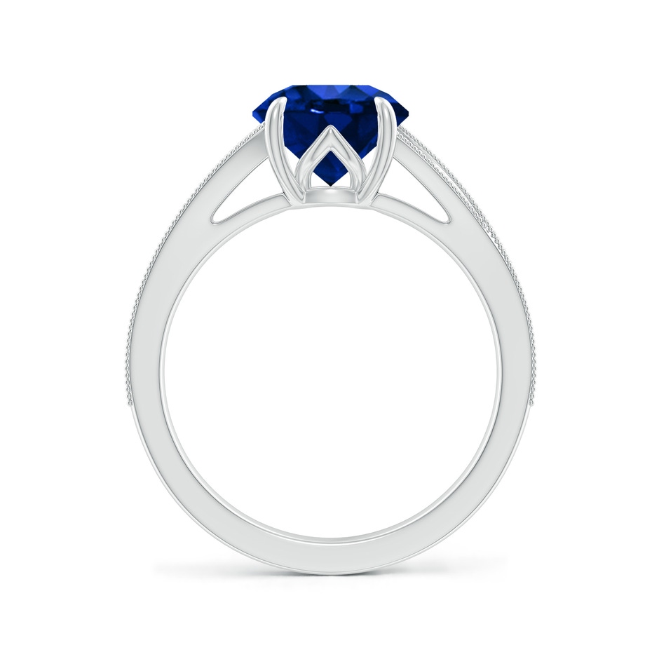 8mm Lab-Grown Vintage Inspired Round Blue Sapphire Split Shank Engagement Ring in White Gold side 199